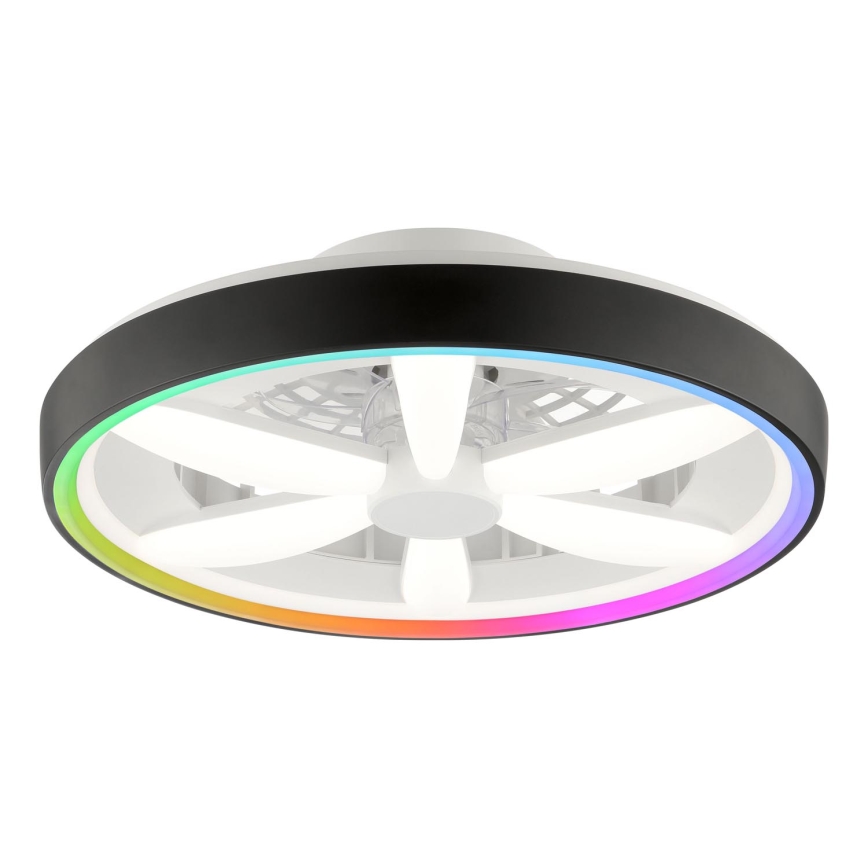 Brilliant - Ventoinha de teto LED RGBW regulável com iluminação GAIANO LED/48W/230V 2700-6500K preto + comando