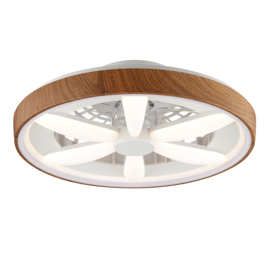 Brilliant -  Ventoinha de teto LED RGBW regulável GAIANO LED/24W/230V 2700-6500K diâmetro 48 cm castanho + comando
