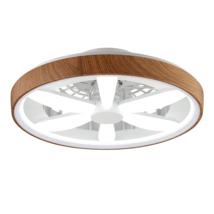 Brilliant -  Ventoinha de teto LED RGBW regulável GAIANO LED/24W/230V 2700-6500K diâmetro 48 cm castanho + comando