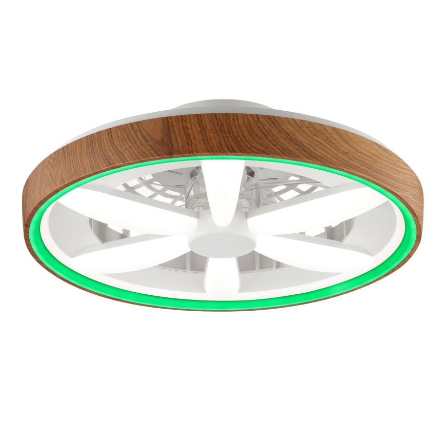 Brilliant -  Ventoinha de teto LED RGBW regulável GAIANO LED/24W/230V 2700-6500K diâmetro 48 cm castanho + comando
