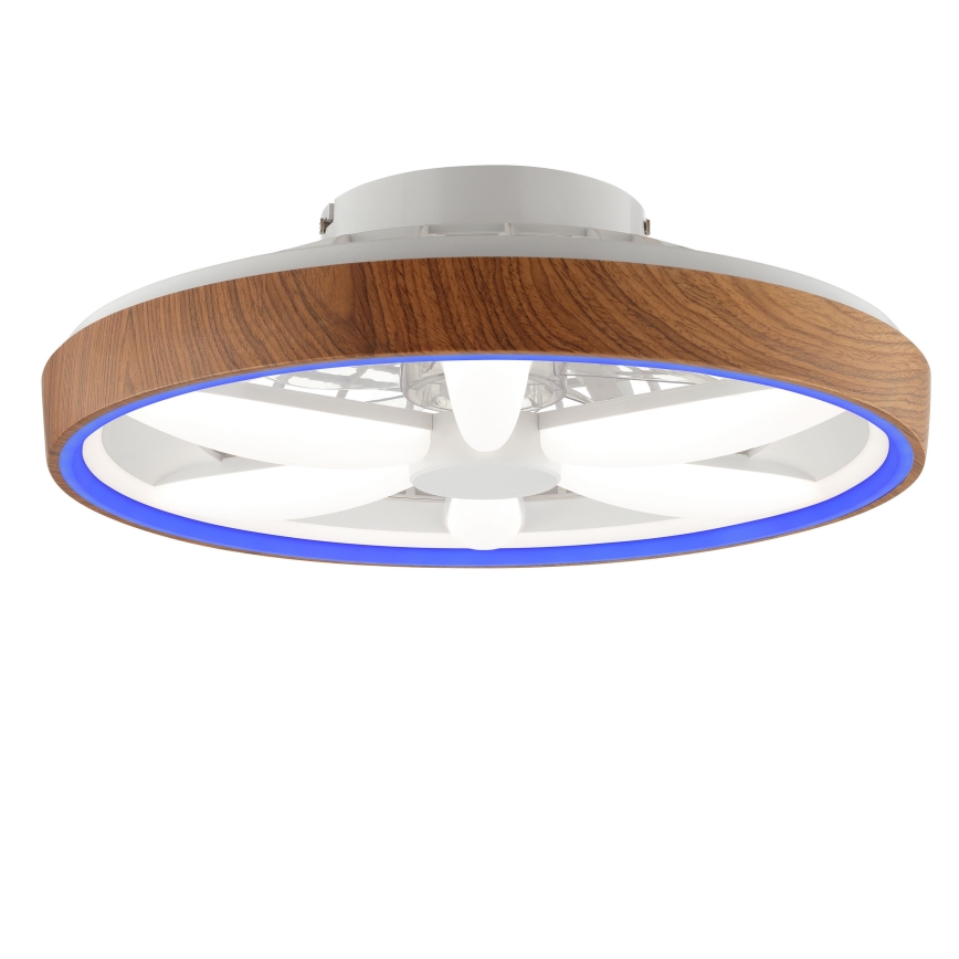Brilliant -  Ventoinha de teto LED RGBW regulável GAIANO LED/24W/230V 2700-6500K diâmetro 48 cm castanho + comando
