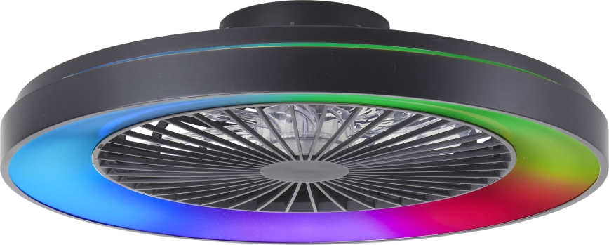 Brilliant - Ventoinha de teto LED RGBW regulável MAZZARO LED/24W/230V 3000-6500K diâmetro 58 cm preto + comando