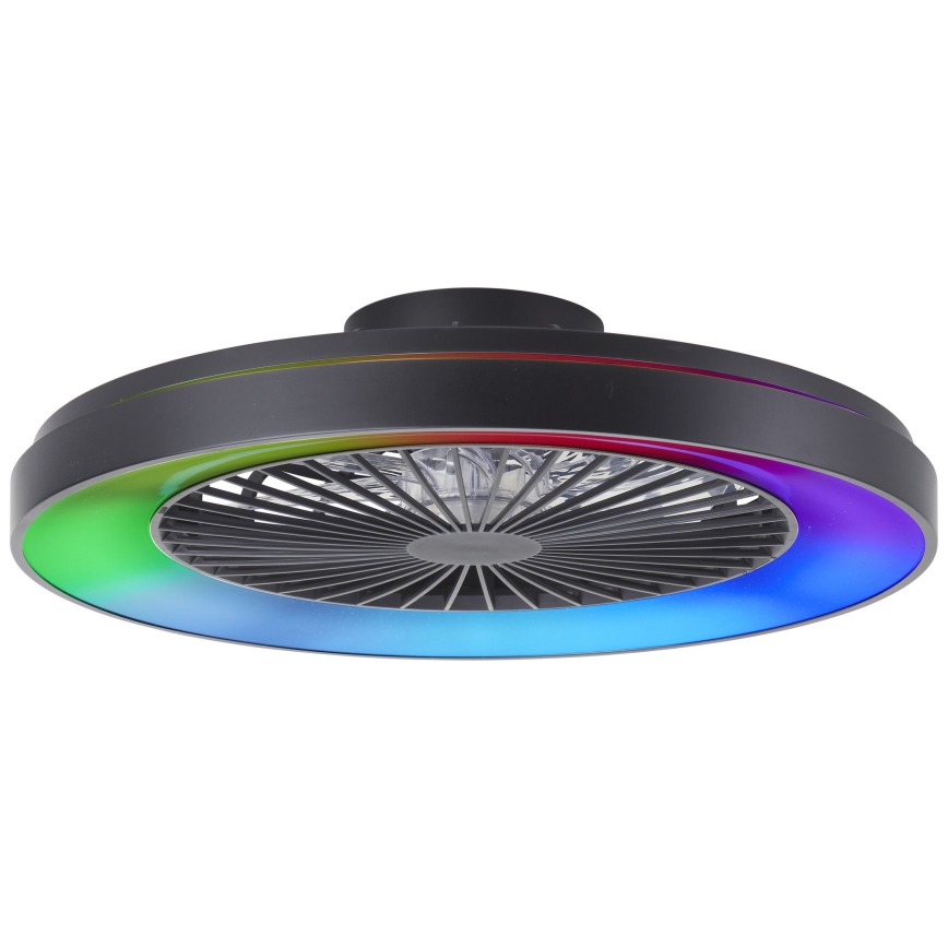 Brilliant - Ventoinha de teto LED RGBW regulável MAZZARO LED/24W/230V 3000-6500K diâmetro 58 cm preto + comando