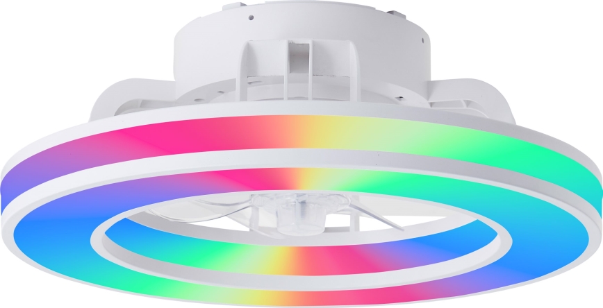 Brilliant - Ventoinha de teto LED RGBW regulável MONDELLO LED/26W/230V 2700-6500K diâmetro 41,5 cm branco + comando