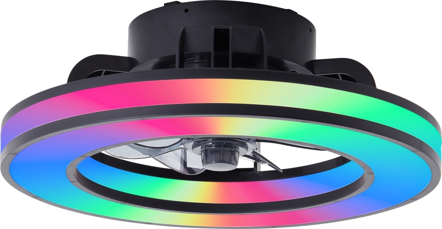 Brilliant - Ventoinha de teto LED RGBW regulável MONDELLO LED/26W/230V 2700-6500K diâmetro 41 cm preto + comando