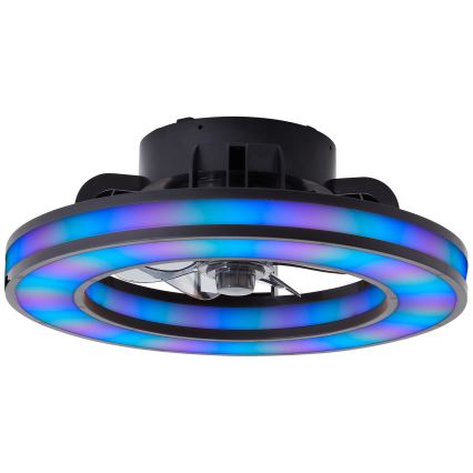 Brilliant - Ventoinha de teto LED RGBW regulável MONDELLO LED/26W/230V 2700-6500K diâmetro 41 cm preto + comando