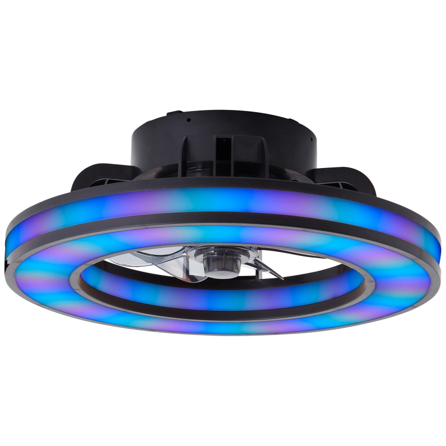 Brilliant - Ventoinha de teto LED RGBW regulável MONDELLO LED/26W/230V 2700-6500K diâmetro 41 cm preto + comando