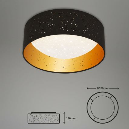 Brilo 3482-015 - Iluminação de teto LED MAILA STARRY LED/12W/230V preto/dourado