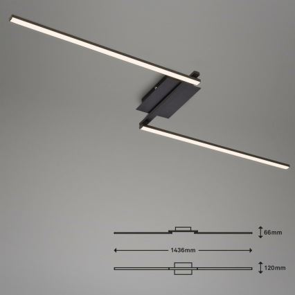 Brilo 3500-015 - Candelabro integrado LED STAFF 2xLED/6W/230V preto