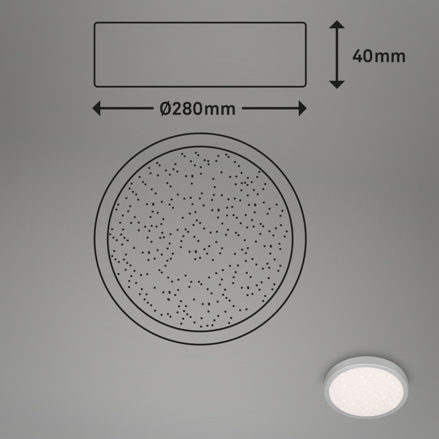 Brilo 3649-014 - Iluminação de teto de casa de banho LED RUNA LED/18,5W/230V IP44 prateado