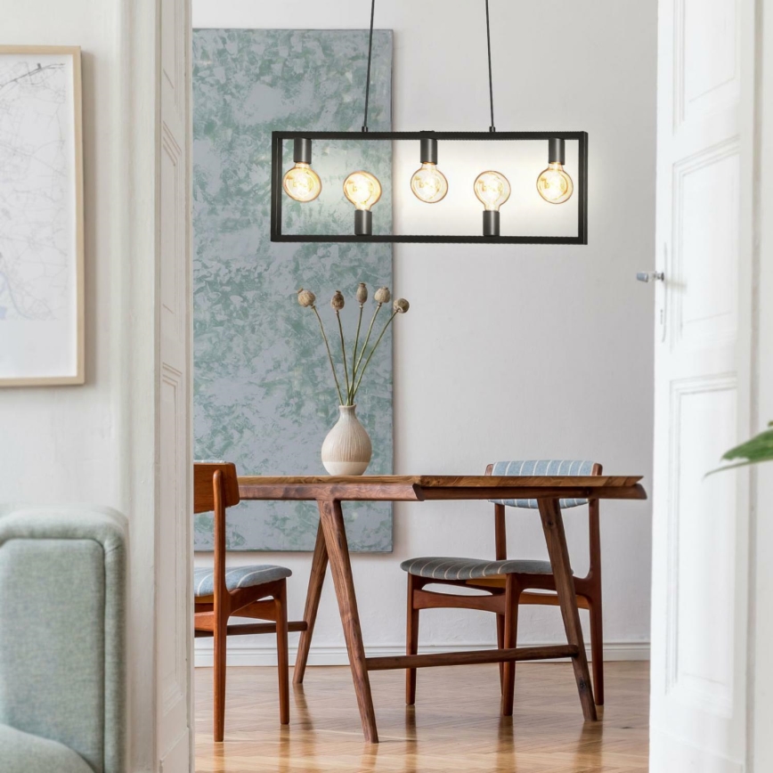 Brilo 4028-055 - Candelabro suspenso KOTAK VINTAGE 5xE27/40W/230V