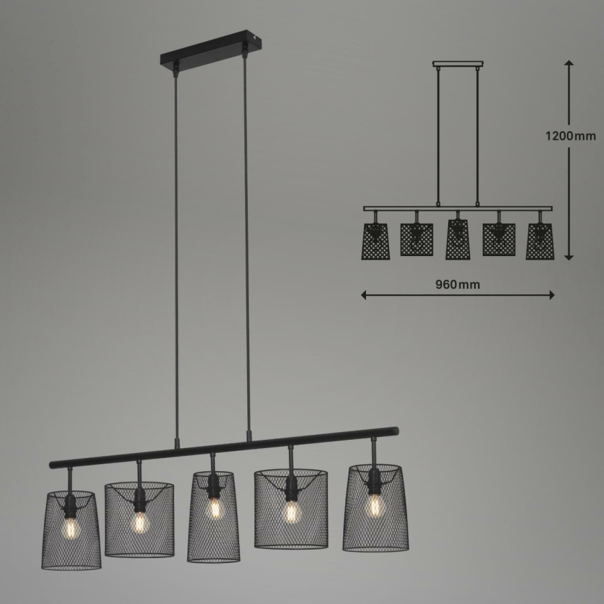 Brilo 4076-055 - Candelabro suspenso RETRO 5xE14/40W/230V