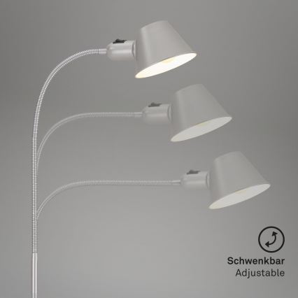 Brilo - Candeeiro de chão flexível 1xE27/10W/230V prateado