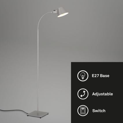 Brilo - Candeeiro de chão flexível 1xE27/10W/230V prateado