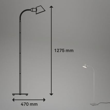 Brilo - Candeeiro de chão flexível 1xE27/10W/230V prateado