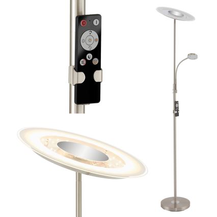 Brilo - Candeeiro de chão LED com regulação LED/29,5W/230V + LED/3,5W 3000-6000K + controlo remoto