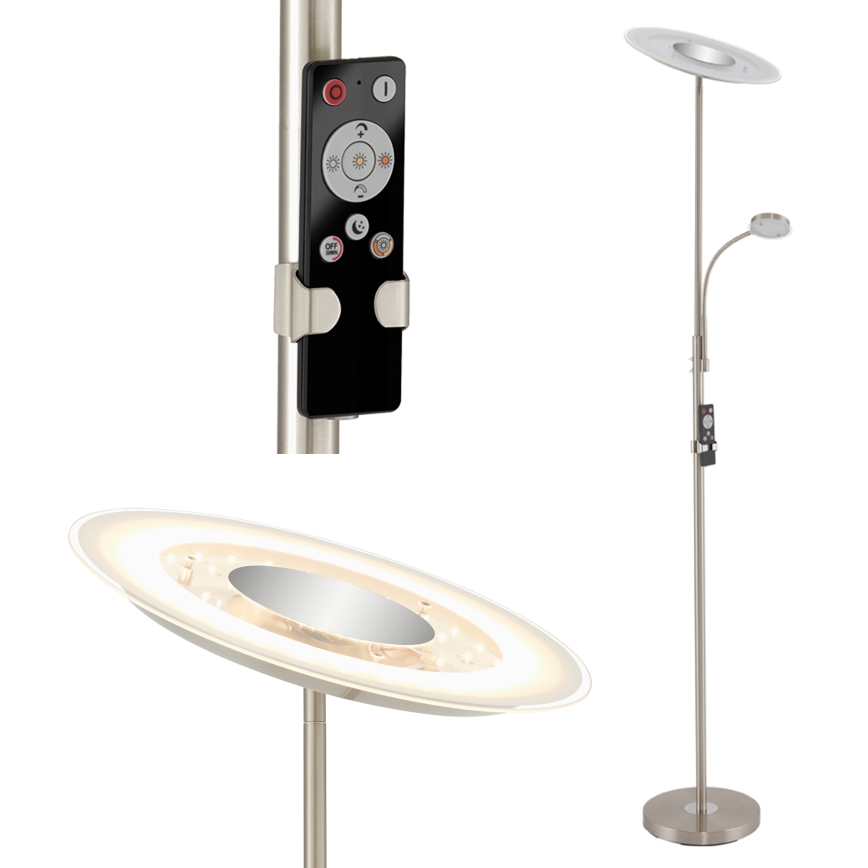 Brilo - Candeeiro de chão LED com regulação LED/29,5W/230V + LED/3,5W 3000-6000K + controlo remoto