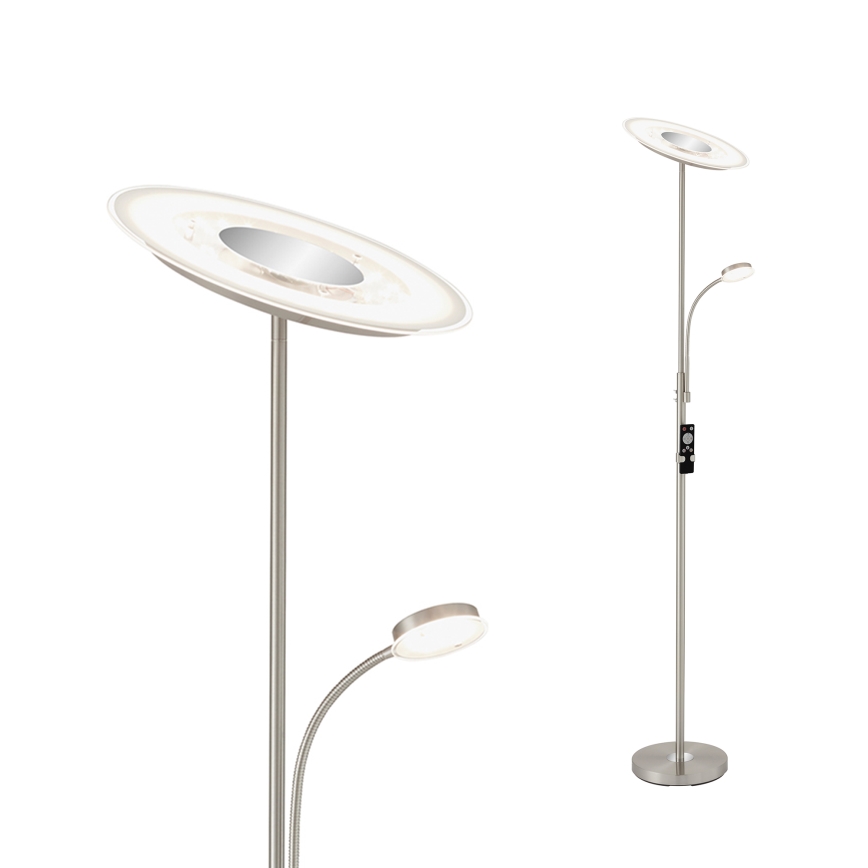 Brilo - Candeeiro de chão LED com regulação LED/29,5W/230V + LED/3,5W 3000-6000K + controlo remoto
