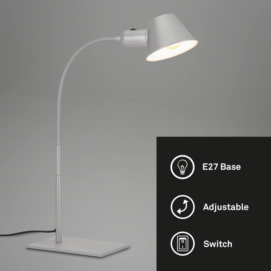 Brilo - Candeeiro de mesa 1xE27/10W/230V cromo mate