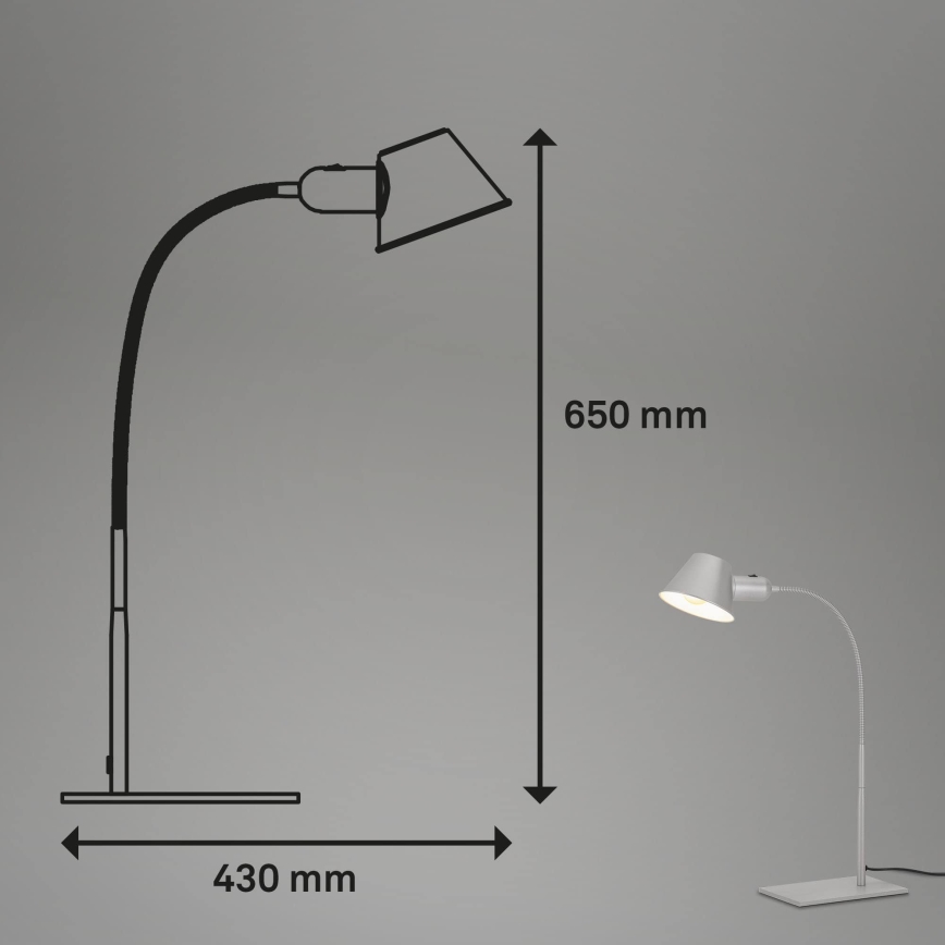 Brilo - Candeeiro de mesa 1xE27/10W/230V cromo mate