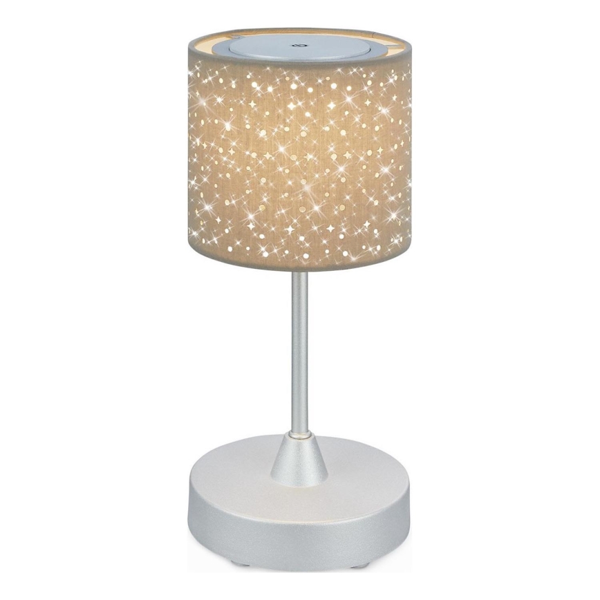 Brilo - Candeeiro de mesa com regulação LOLE LED/3W/5V IP44 prateado/bege