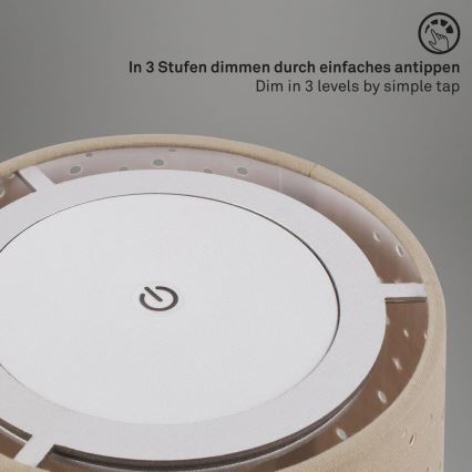 Brilo - Candeeiro de mesa com regulação LOLE LED/3W/5V IP44 prateado/bege