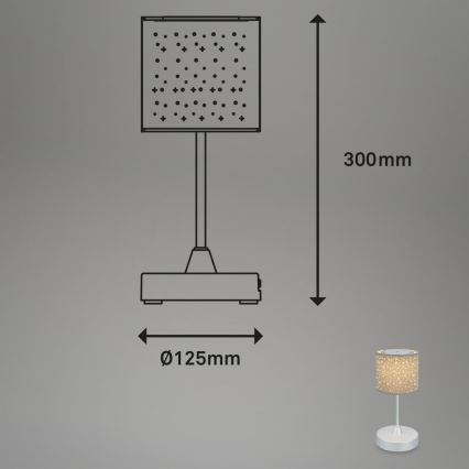 Brilo - Candeeiro de mesa com regulação LOLE LED/3W/5V IP44 prateado/bege