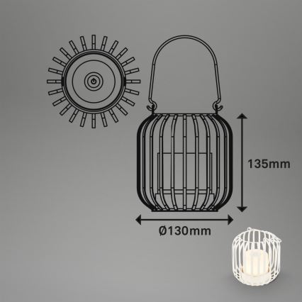 Brilo - Candeeiro de mesa LED para exterior com regulação LED/2W/5V IP44 branco