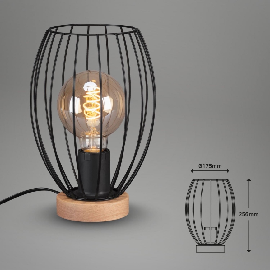Brilo - Candeeiro de mesa WAKTU 1xE27/25W/230V árvore da borracha