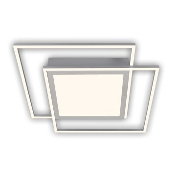 Brilo - Candeeiro de tecto LED 2xLED/16W/230V + LED/19W 51,5x51,5 cm cromado mate