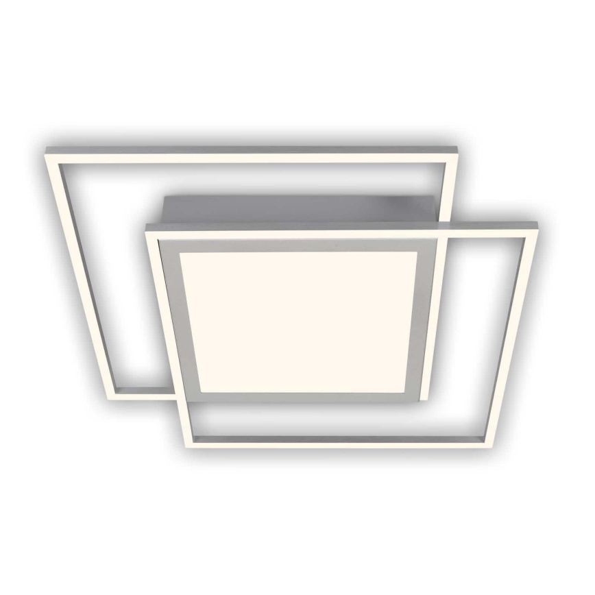 Brilo - Candeeiro de tecto LED 2xLED/16W/230V + LED/19W 51,5x51,5 cm cromado mate