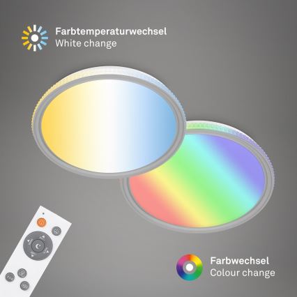 Brilo - Luminária de teto LED RGB dimerizável, 40W/230V, 3000–6500K + controlo remoto
