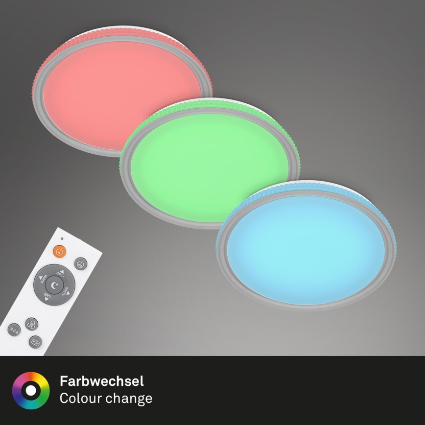 Brilo - Luminária de teto LED RGB dimerizável, 40W/230V, 3000–6500K + controlo remoto