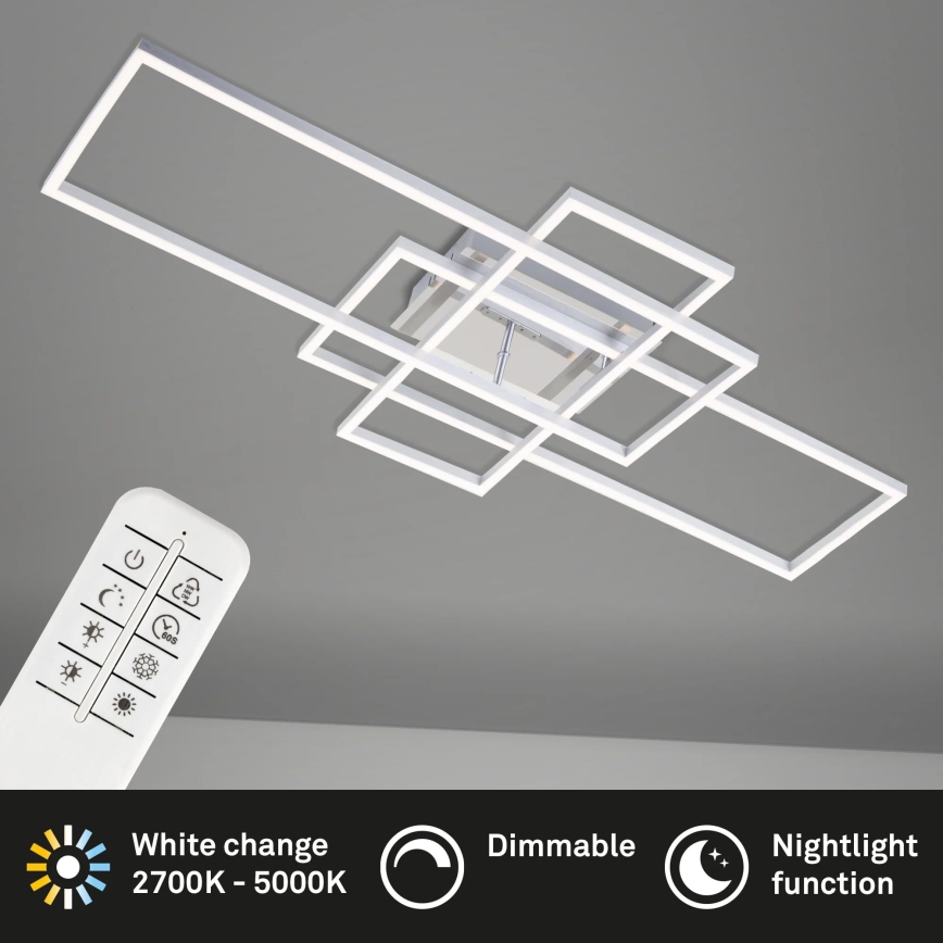 Brilo - Candeeiro integrado LED com regulação FRAME LED/51W/230V 2700-5000K cromado mate + comando