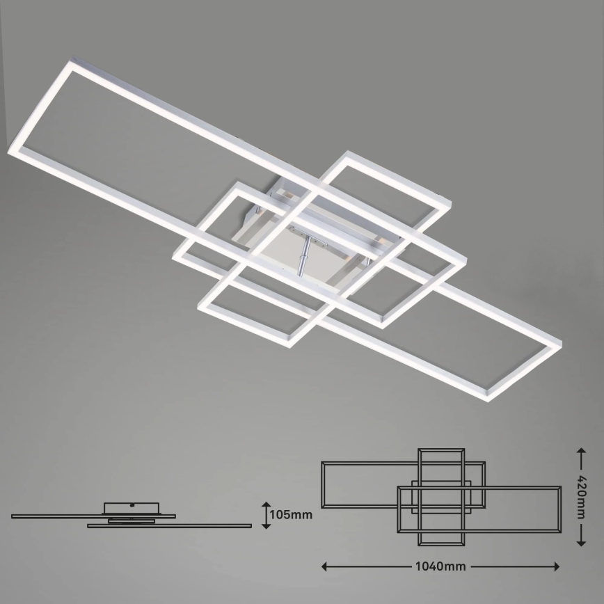 Brilo - Candeeiro integrado LED com regulação FRAME LED/51W/230V 2700-5000K cromado mate + comando