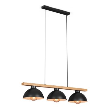 Brilo - Candeeiro suspenso 3xE27/40W/230V árvore da borracha