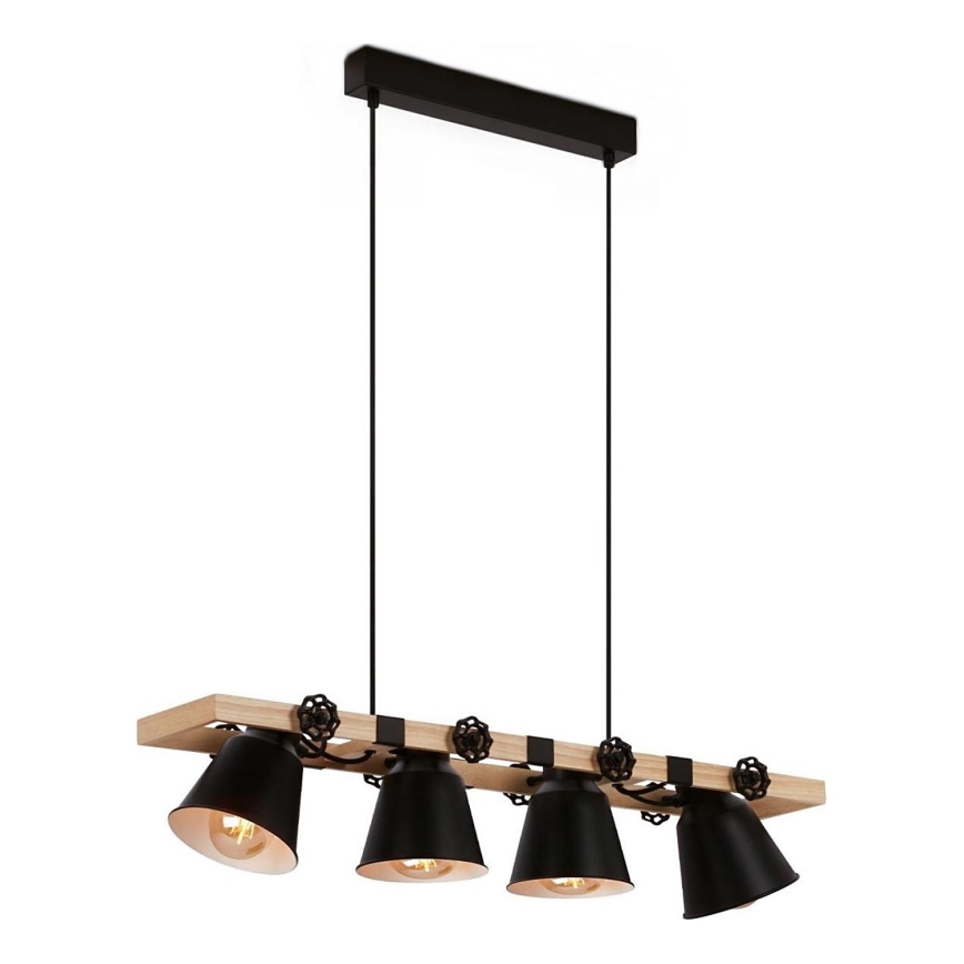Brilo - Candeeiro suspenso TALLE 4xE27/40W/230V árvore da borracha