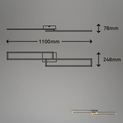 Brilo - Candelabro integrado LED com regulação FRAME 2xLED/20W/230V 2700-5000K + controlo remoto