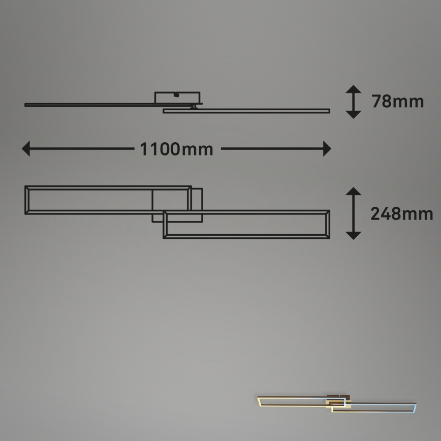Brilo - Candelabro integrado LED com regulação FRAME 2xLED/20W/230V 2700-5000K + controlo remoto