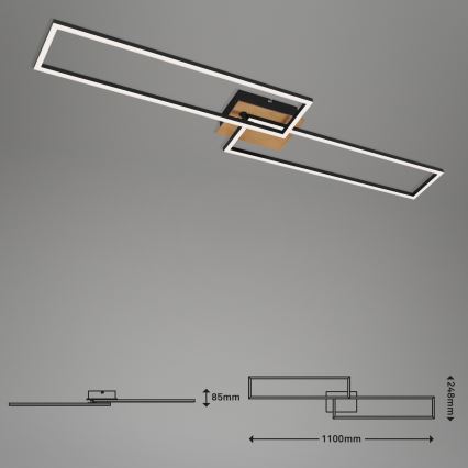 Brilo - Candelabro integrado LED com regulação FRAME 2xLED/20W/230V 2700-5000K + controlo remoto
