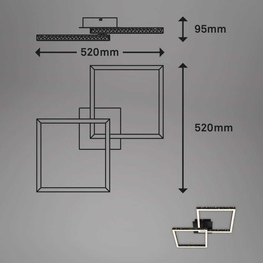 Brilo - Candelabro integrado LED com regulação FRAME 2xLED/9W/230V