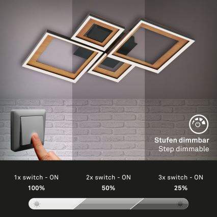 Brilo - Candelabro integrado LED com regulação FRAME LED/38W/230V