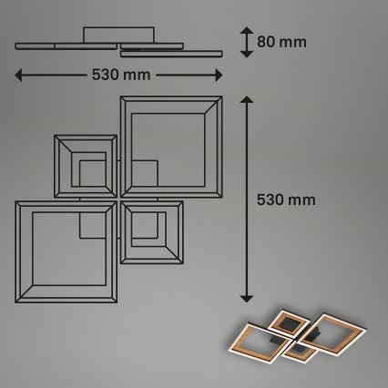 Brilo - Candelabro integrado LED com regulação FRAME LED/38W/230V