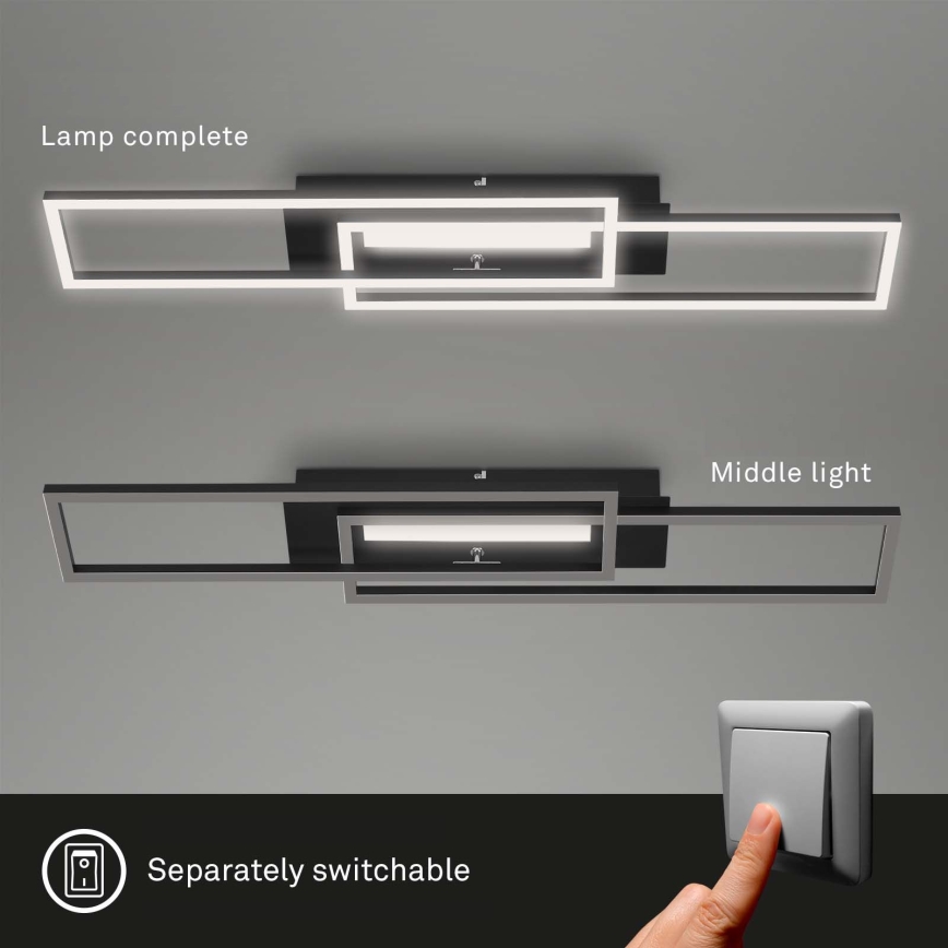 Brilo - Candelabro integrado LED FRAME 2xLED/20W/230V preto