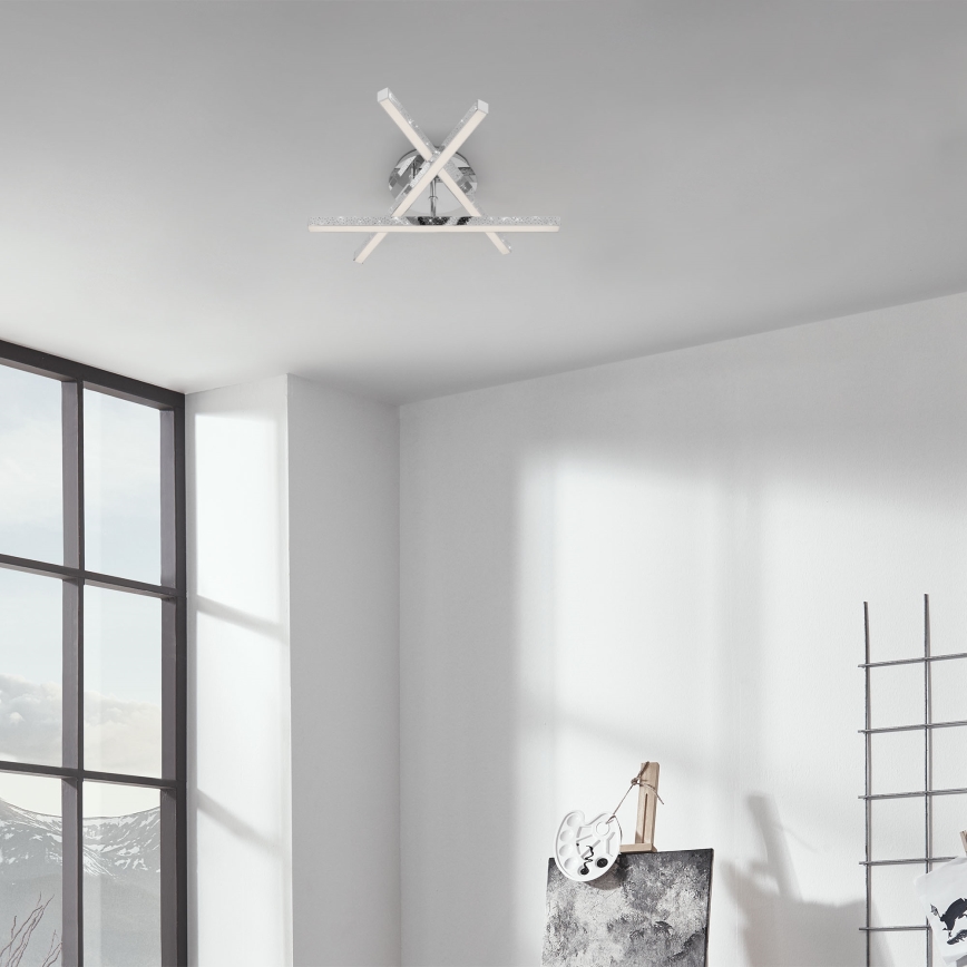Brilo - Candelabro integrado LED REY 3xLED/5W/230V cromado brilhante