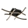 Brilo - Candelabro integrado LED REY 4xLED/6W/230V preto