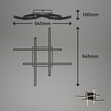 Brilo - Candelabro integrado LED REY 4xLED/6W/230V preto