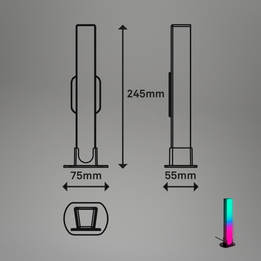 Brilo - CONJUNTO 2x LED RGBIC Candeeiro de mesa com regulação LED/12W/230V 3000-6500K Wi-Fi Tuya