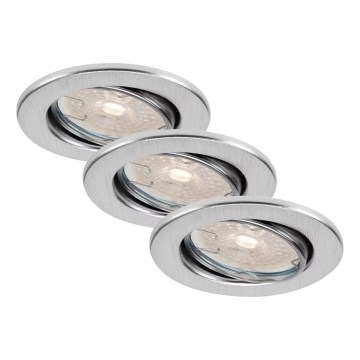 Brilo - CONJUNTO 3x Candeeiros LED reguláveis de encastrar para casa de banho DIMM LED/5,5W/230V IP23 cromado mate