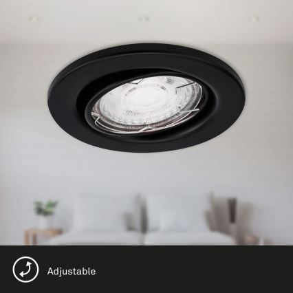 Brilo - CONJUNTO 3x Foco de encastrar de casa de banho LED 1xGU10/5W/230V IP23 preto